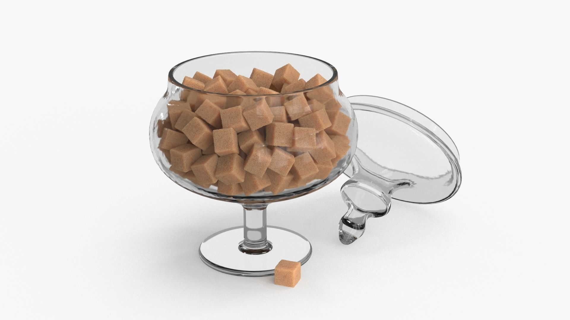 Pieces Of Brown Sugar in Vase 3D model_4