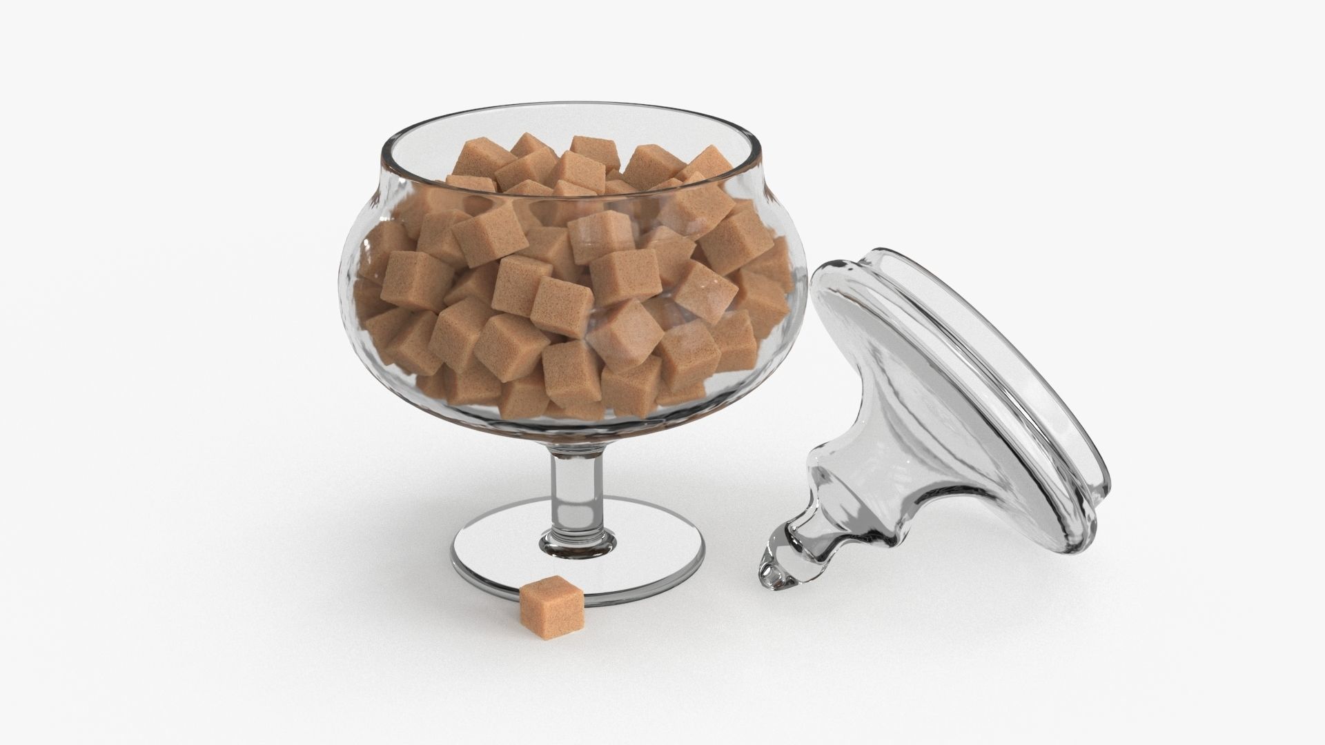 Pieces Of Brown Sugar in Vase 3D model_14