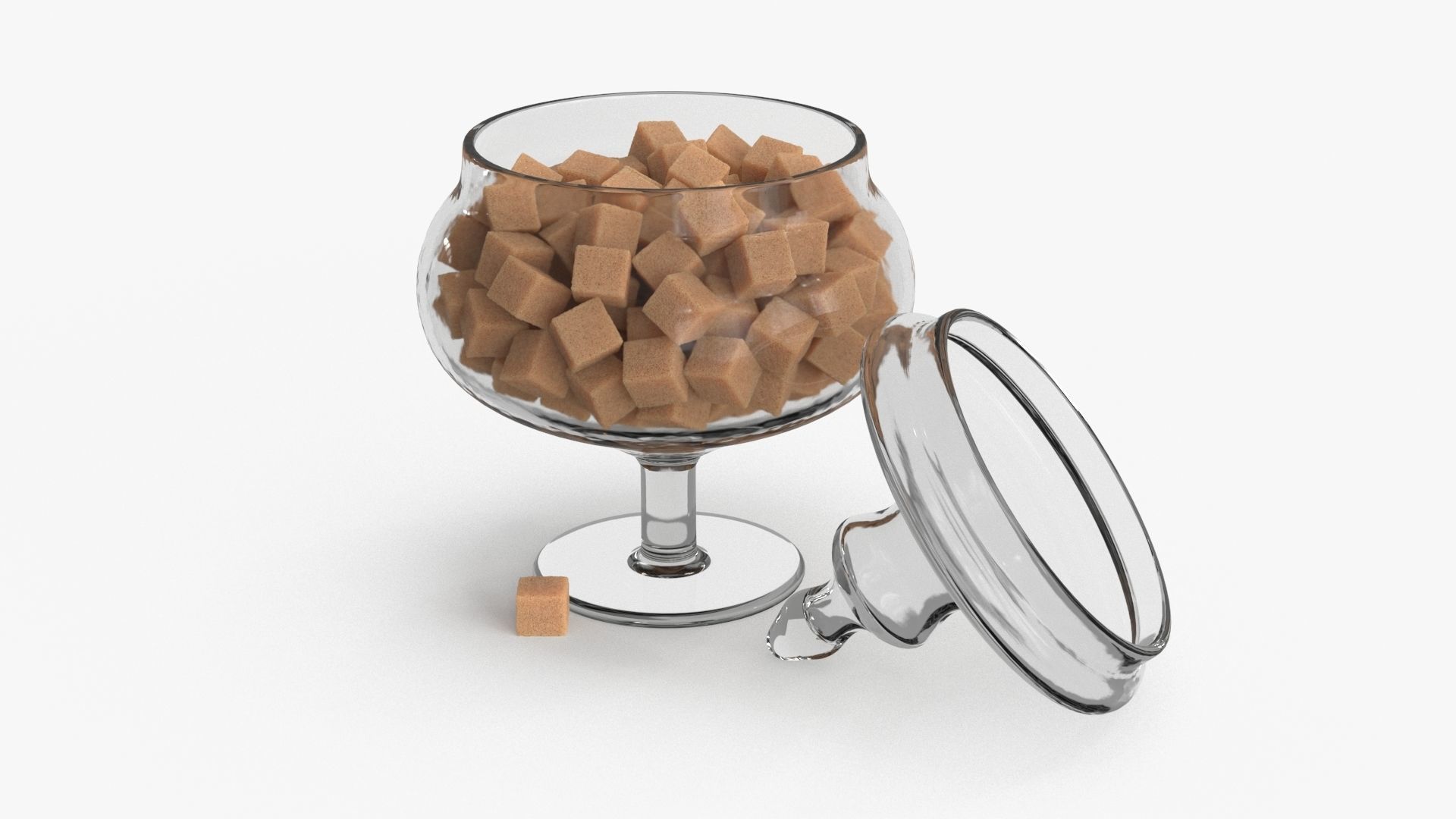 Pieces Of Brown Sugar in Vase 3D model_13