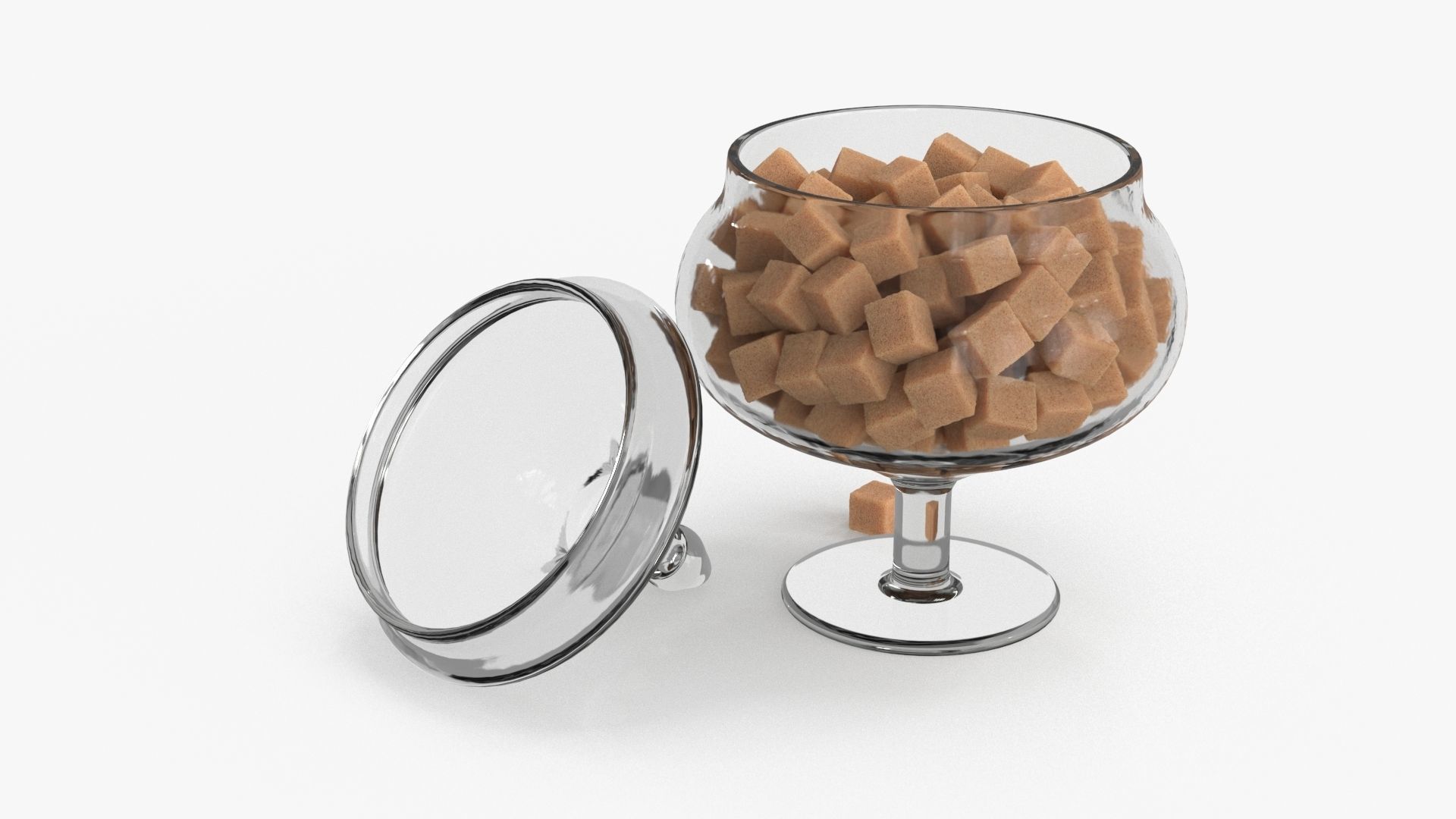 Pieces Of Brown Sugar in Vase 3D model_9