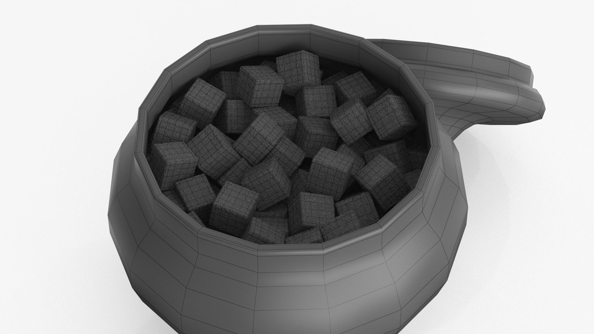 Pieces Of Brown Sugar in Vase 3D model_15