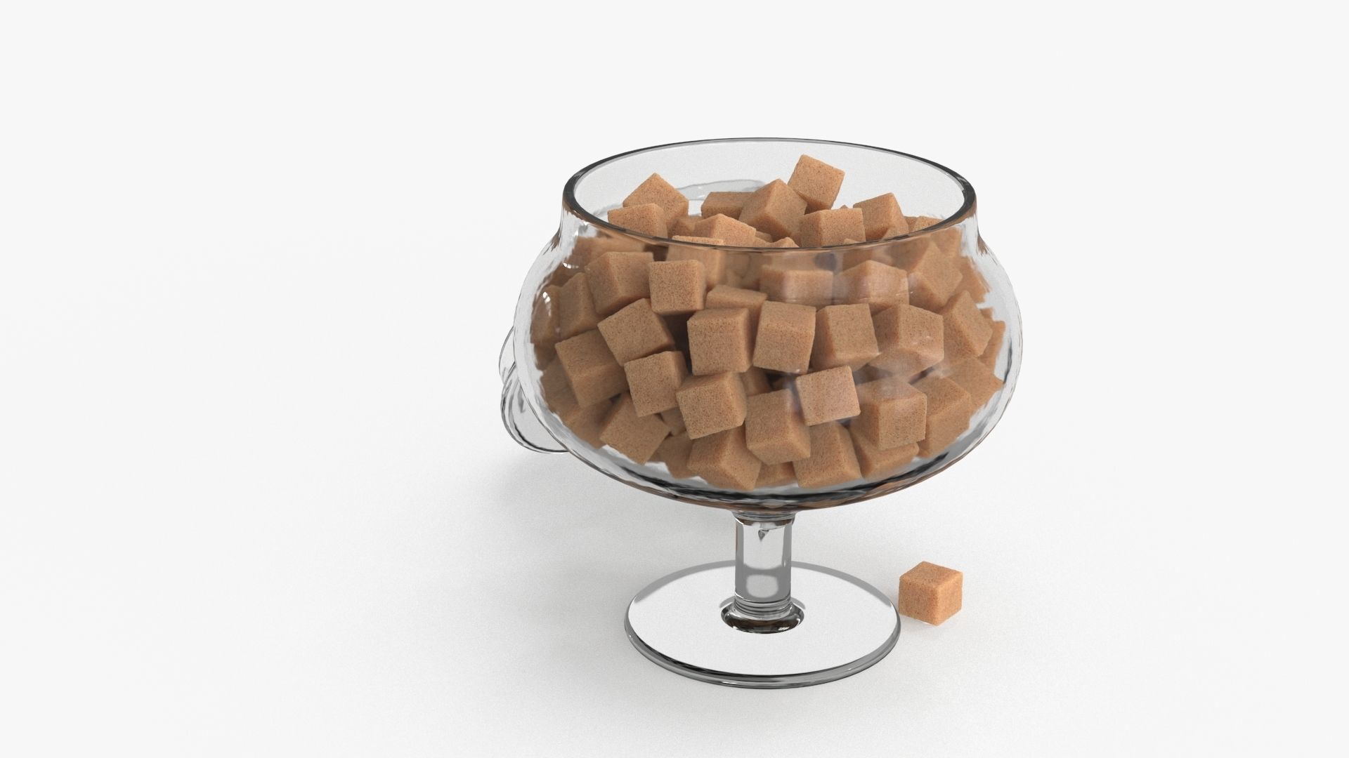 Pieces Of Brown Sugar in Vase 3D model_6