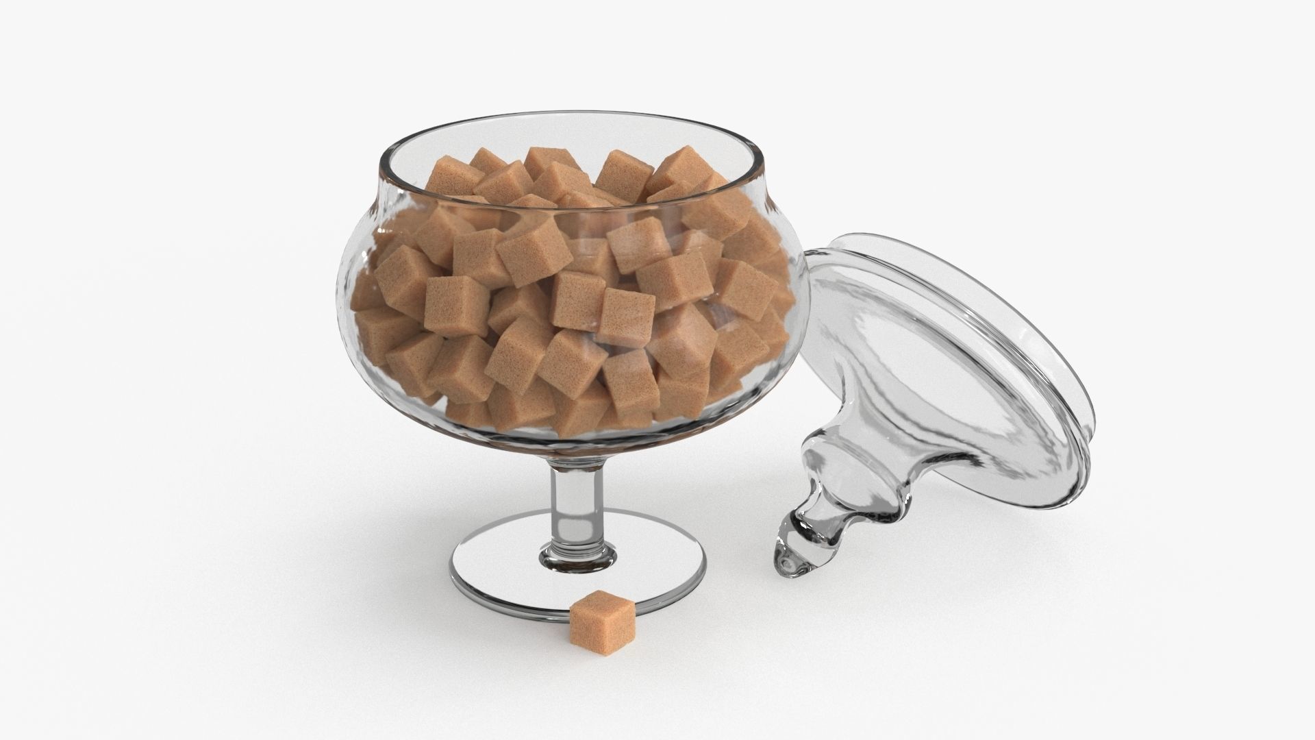 Pieces Of Brown Sugar in Vase 3D model_3
