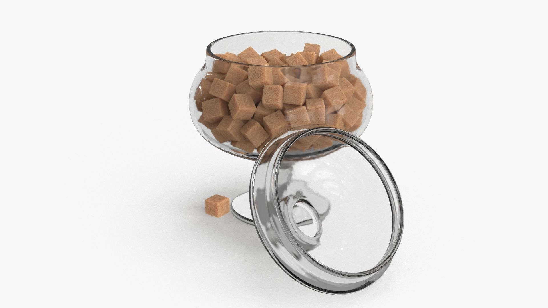 Pieces Of Brown Sugar in Vase 3D model_12