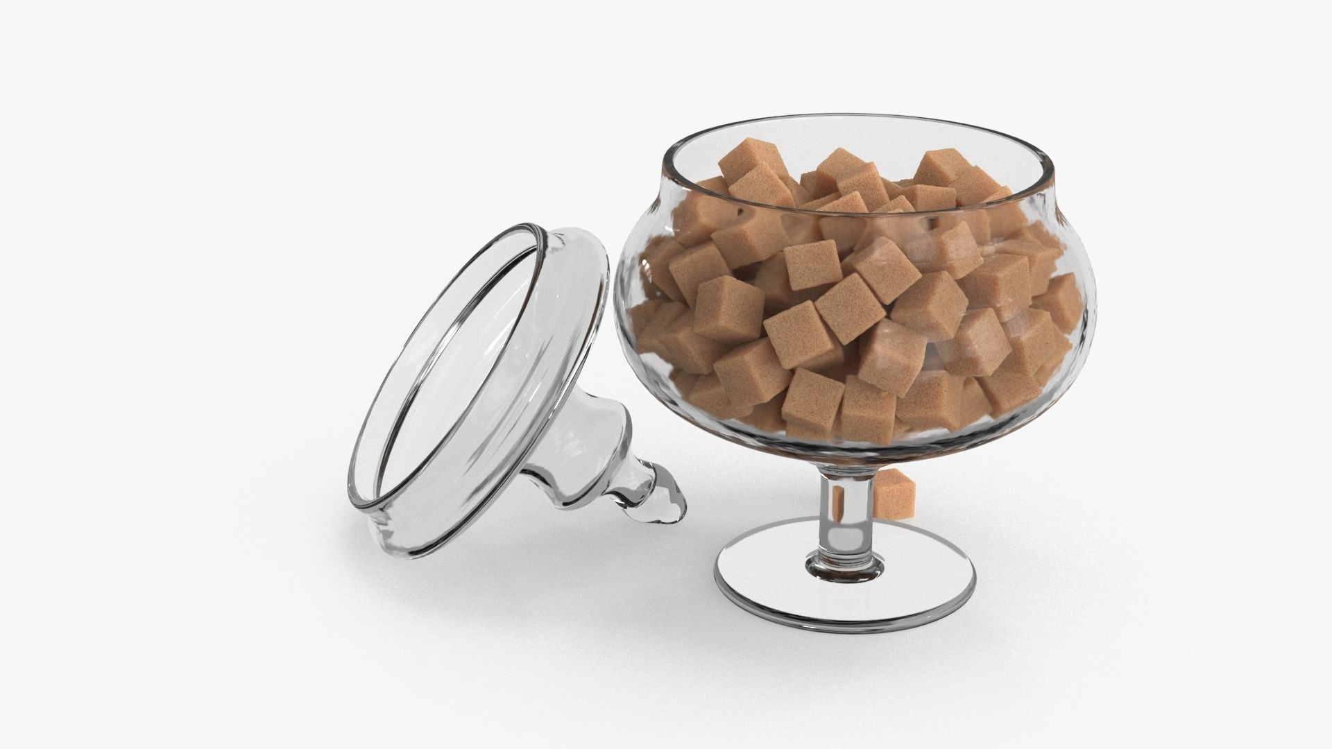 Pieces Of Brown Sugar in Vase 3D model_8