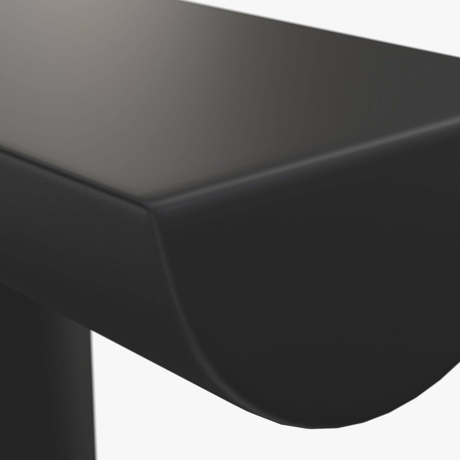 T Console Black Steel 3D model_3