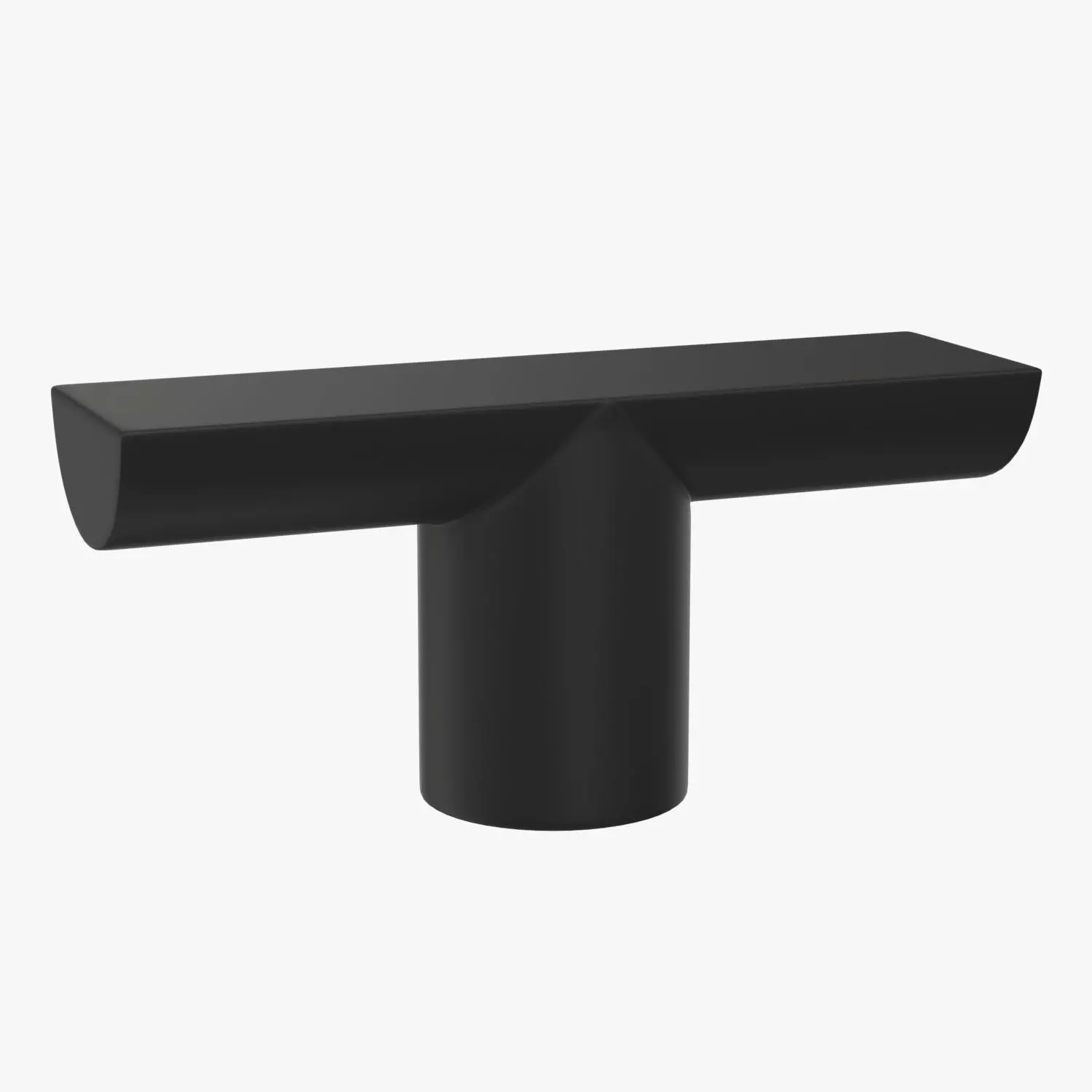 T Console Black Steel 3D model_0