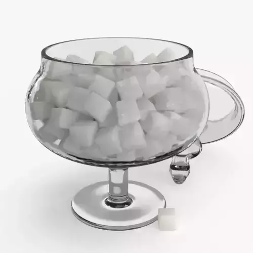 Pieces Of White Sugar in Vase 3D model