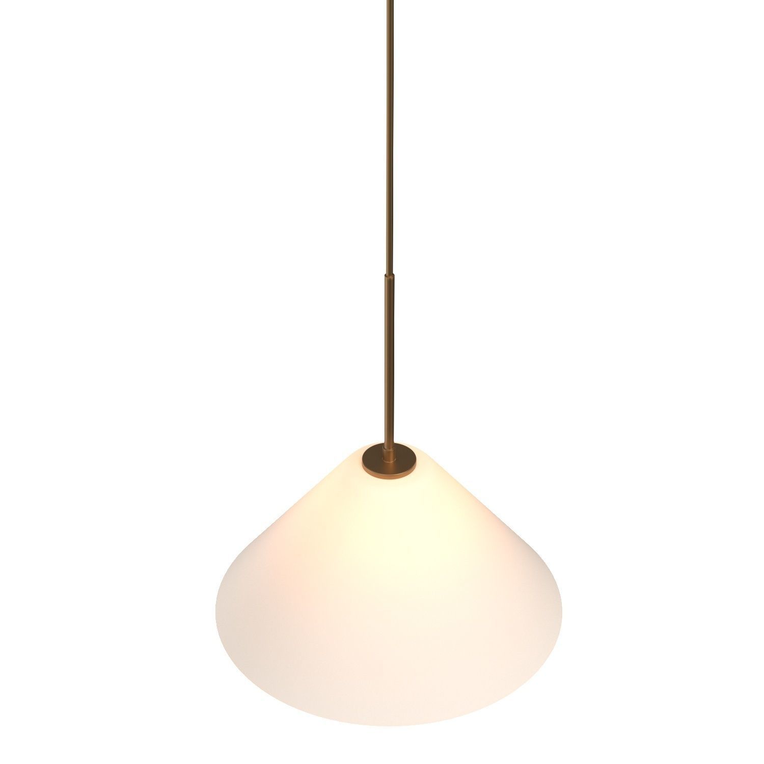 Sculptural Glass Cone Hardwired Pendant 3D model_2