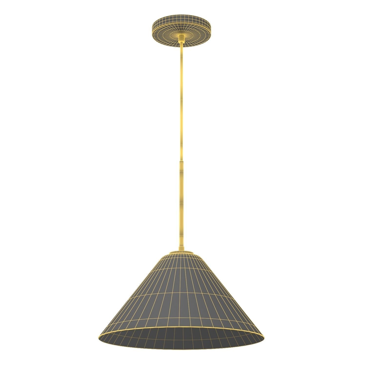 Sculptural Glass Cone Hardwired Pendant 3D model_5