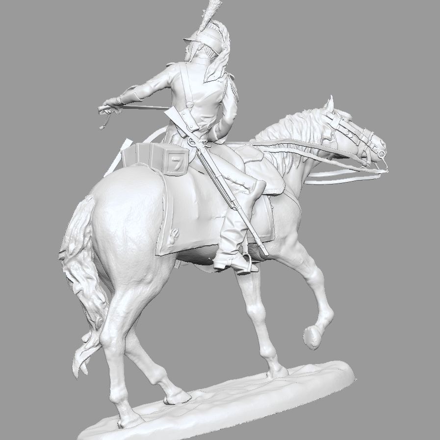 Dragoon on horseback - Napoleonic wars   3D print model_3
