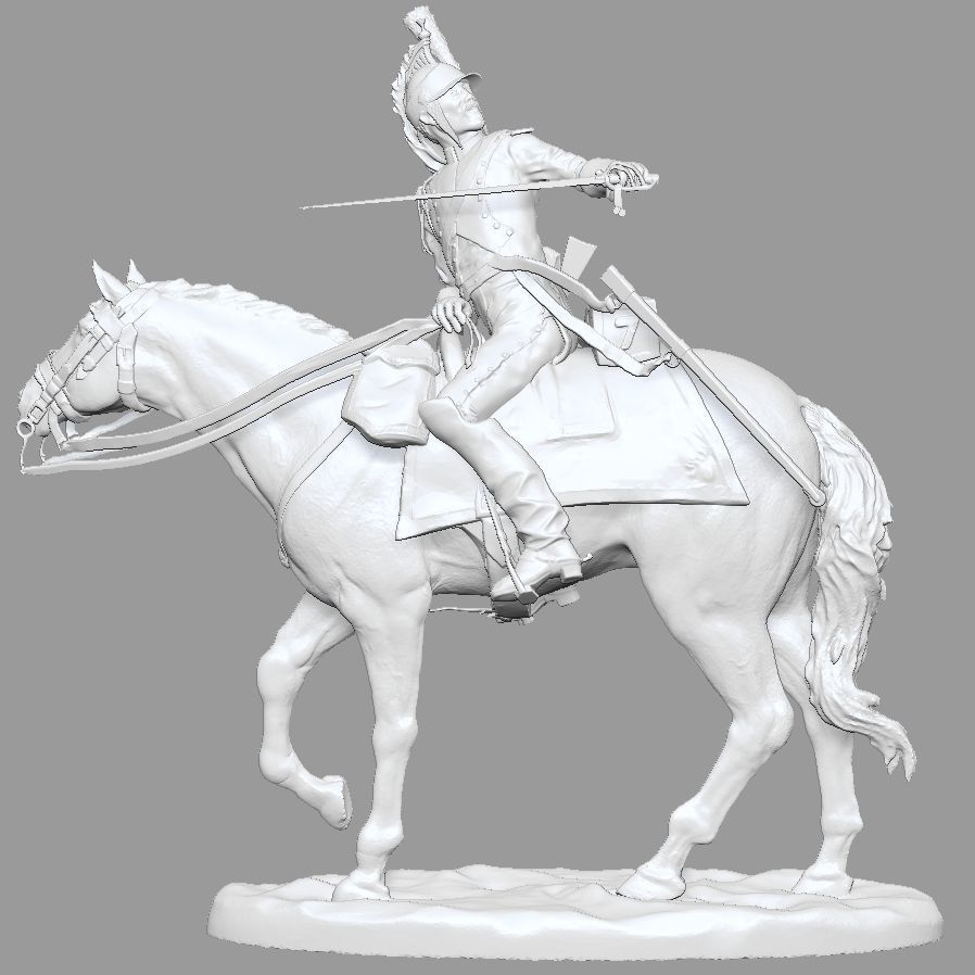 Dragoon on horseback - Napoleonic wars   3D print model_1