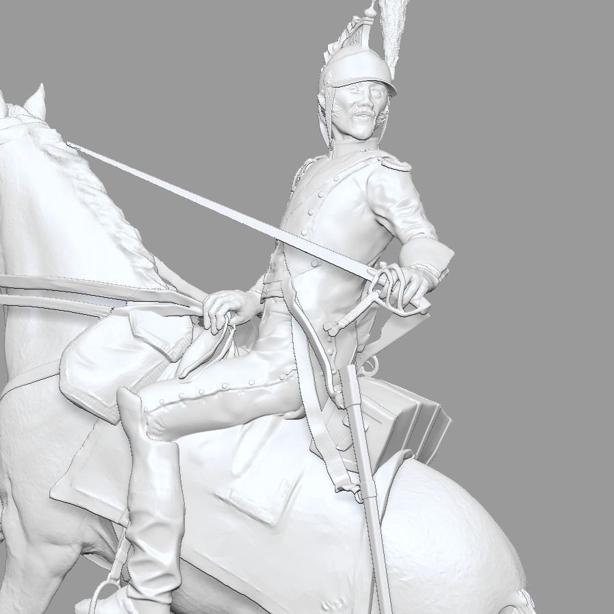 Dragoon on horseback - Napoleonic wars   3D print model_4