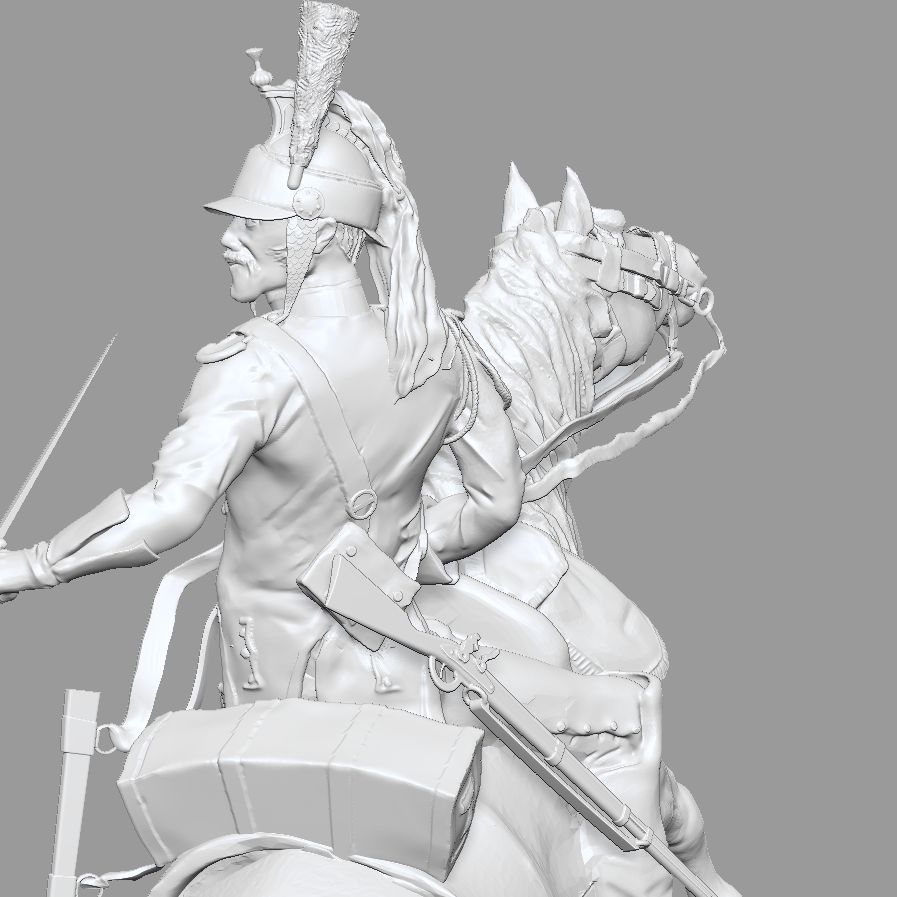 Dragoon on horseback - Napoleonic wars   3D print model_5