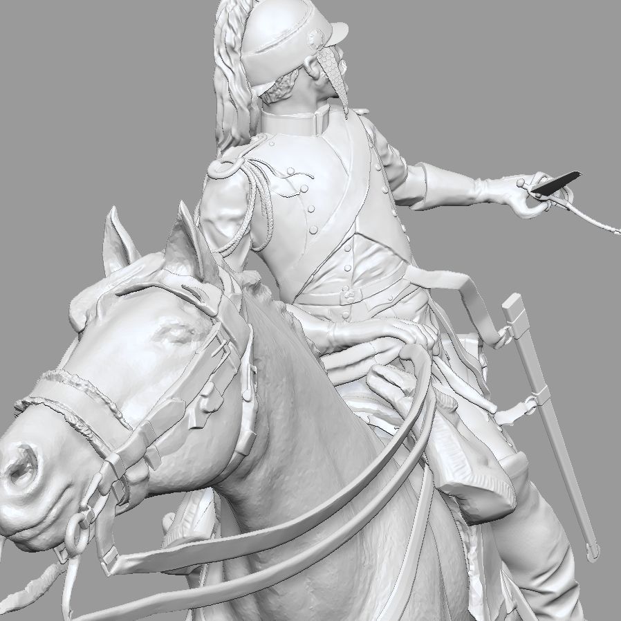 Dragoon on horseback - Napoleonic wars   3D print model_2
