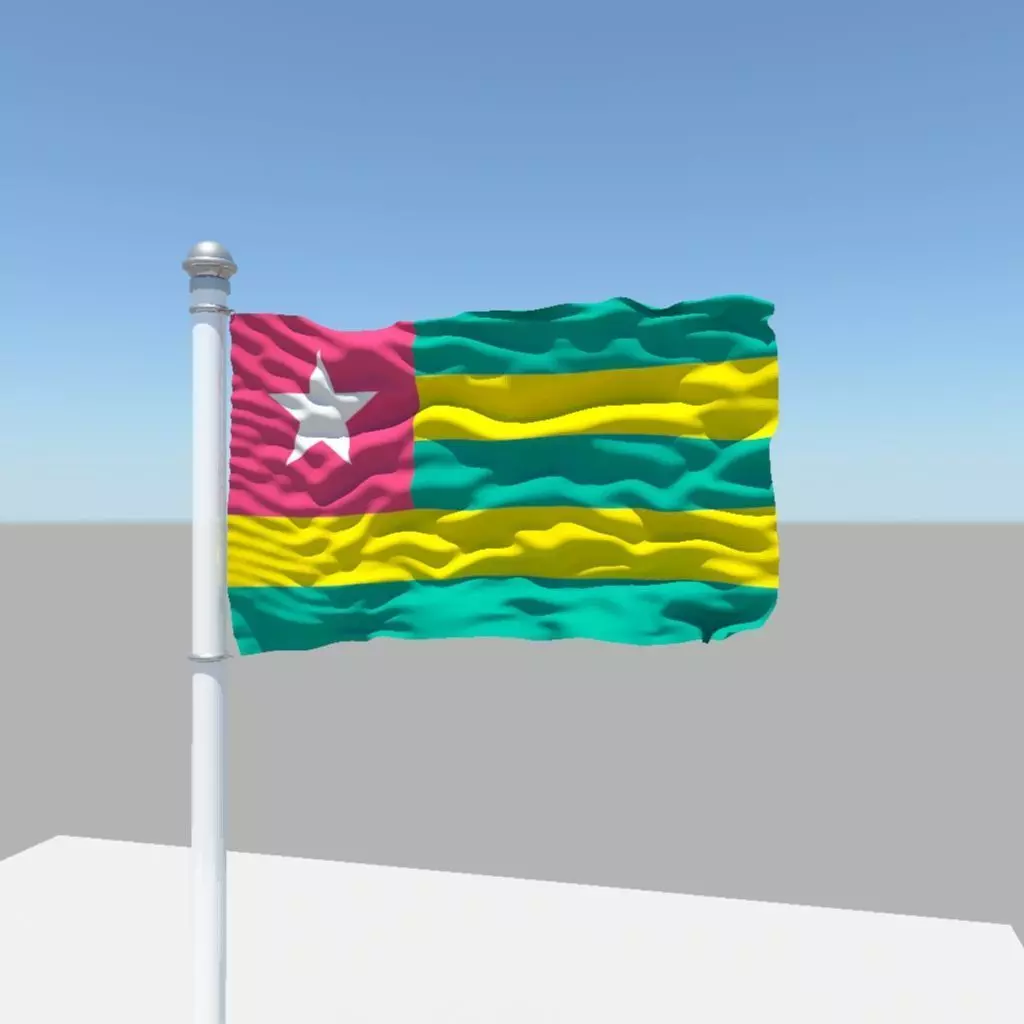 Togo flag 3D model_0