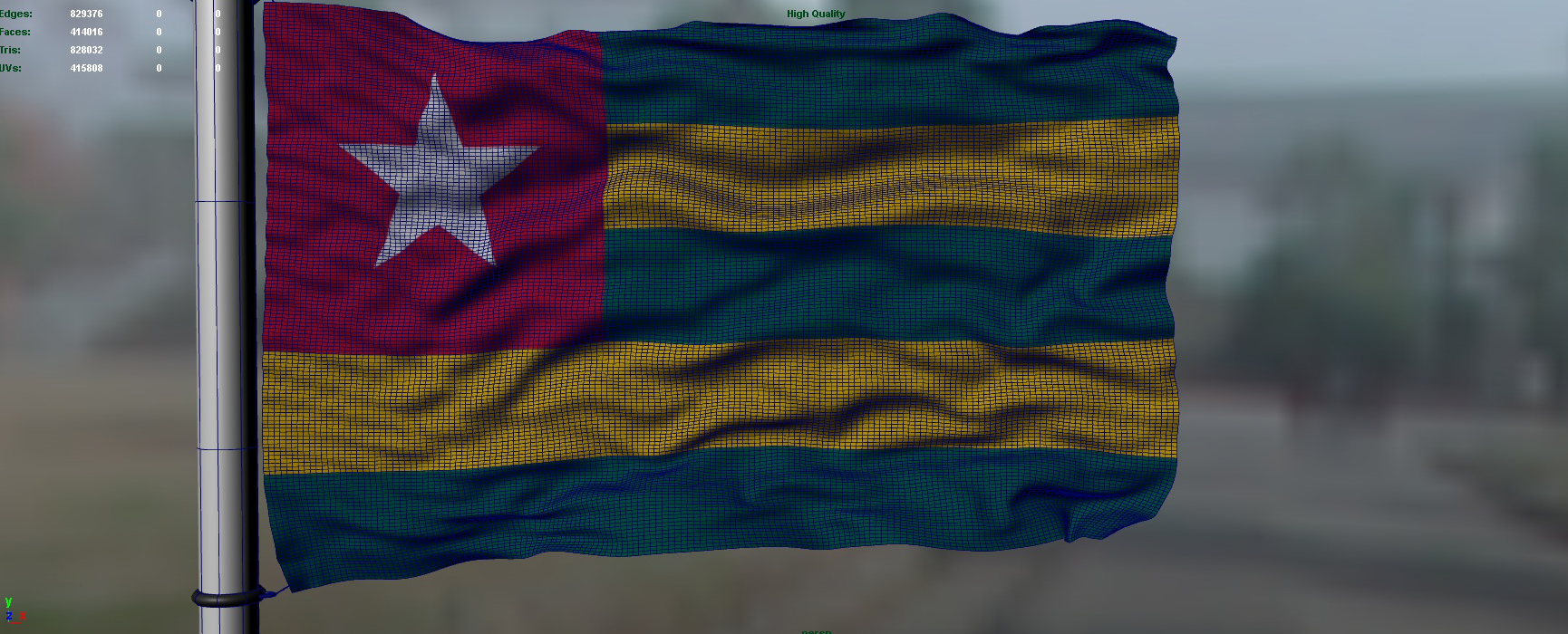 Togo flag 3D model_1
