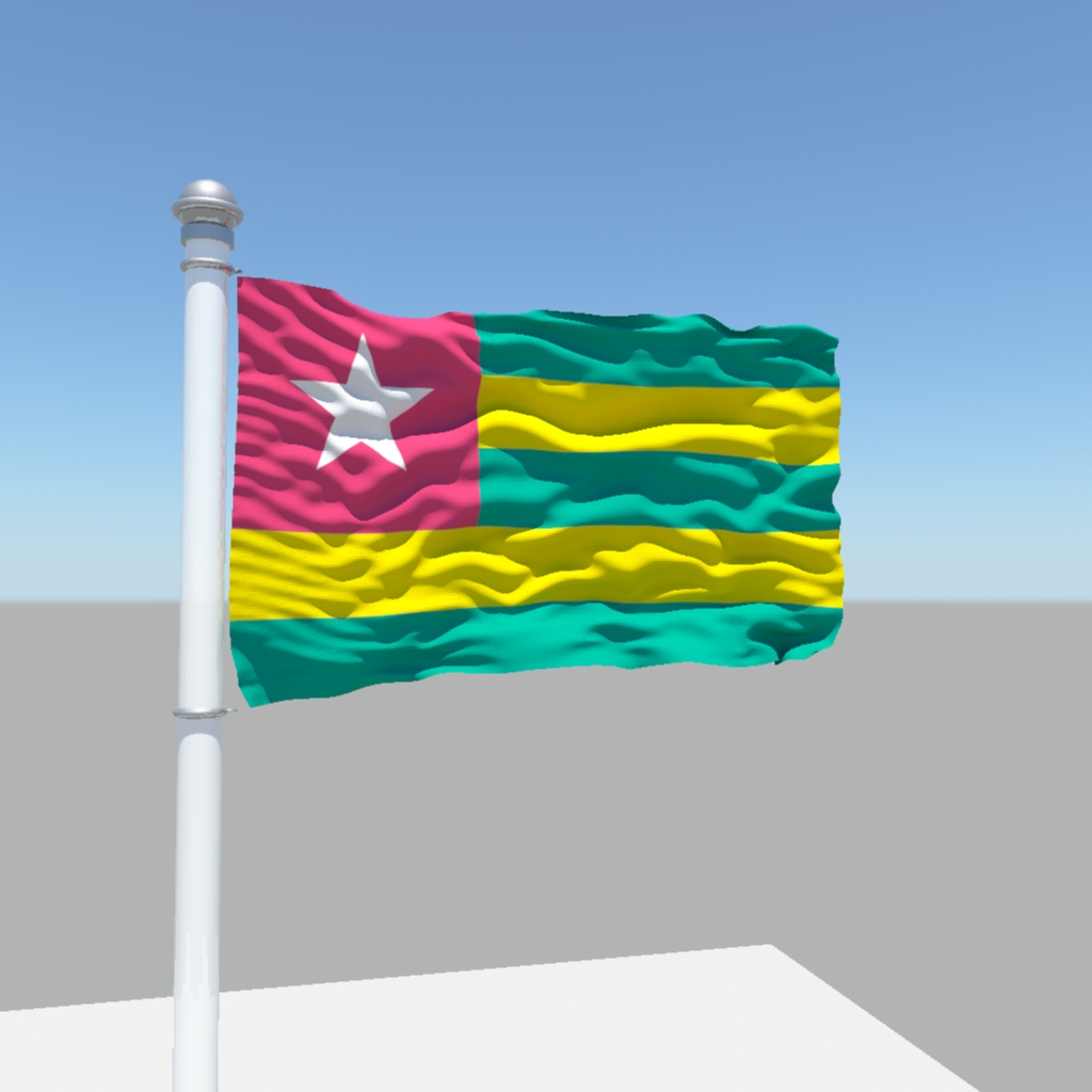 Togo flag 3D model_2