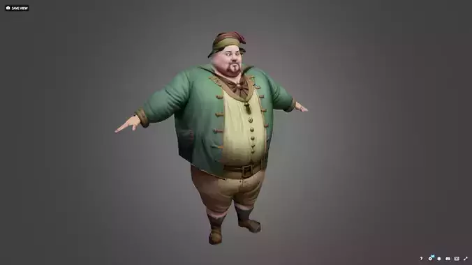 Fat Merchant  Unity NPC and VRChat Avatar Low-poly 3D model