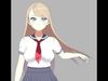 Cute student Low-poly 3D model_1