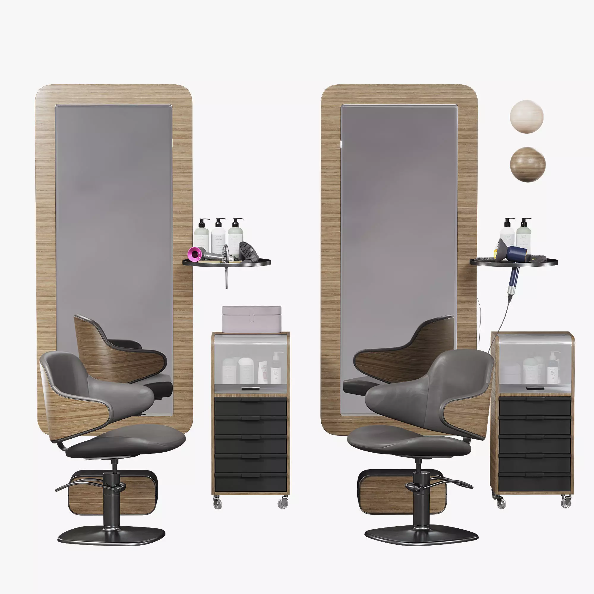 Beauty Salon Barber Shop Green First Low-poly 3D model_0