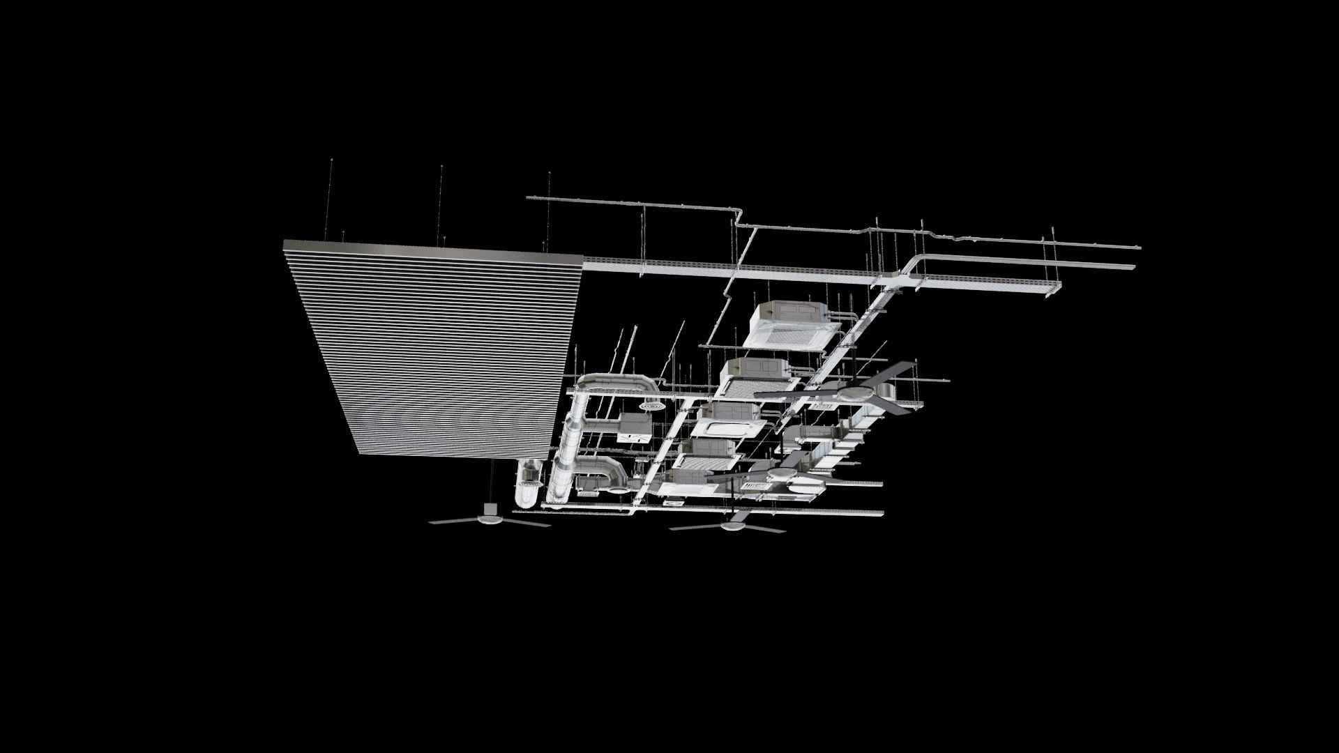 Ceiling Pipes 3D model_8