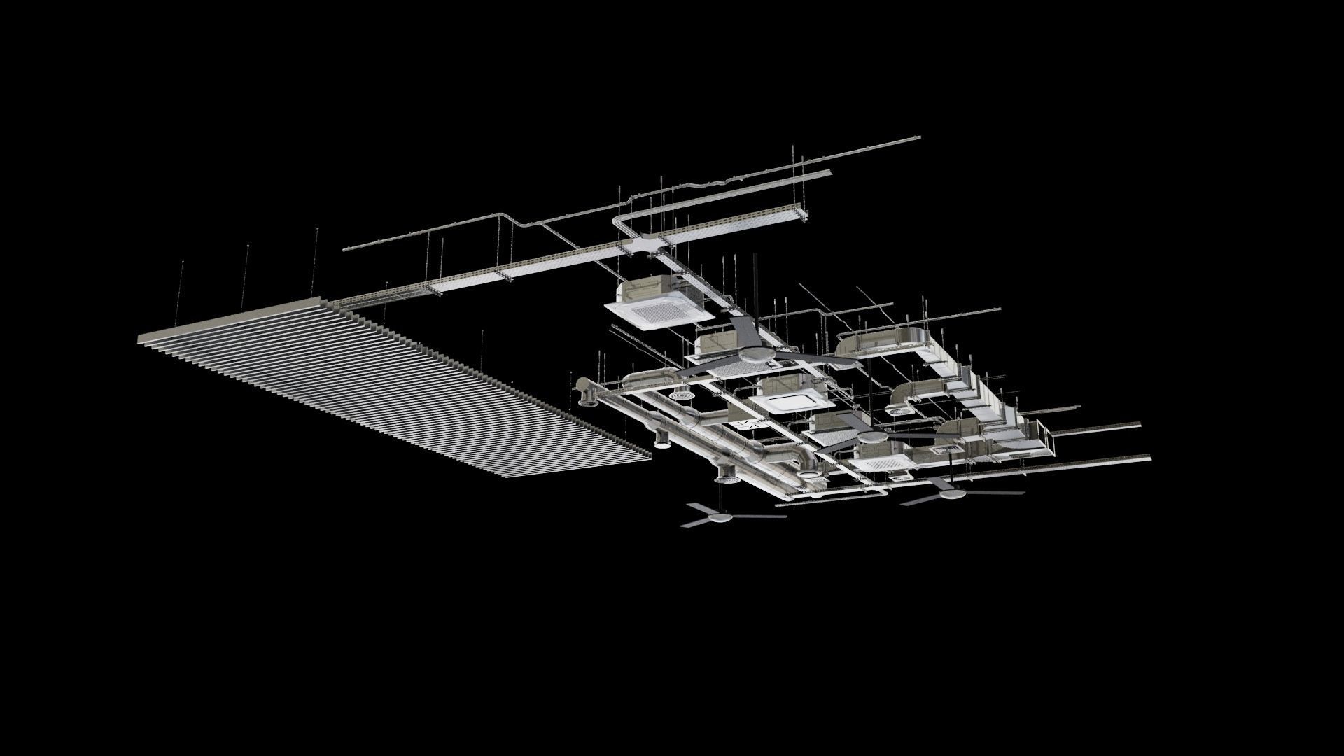 Ceiling Pipes 3D model_10