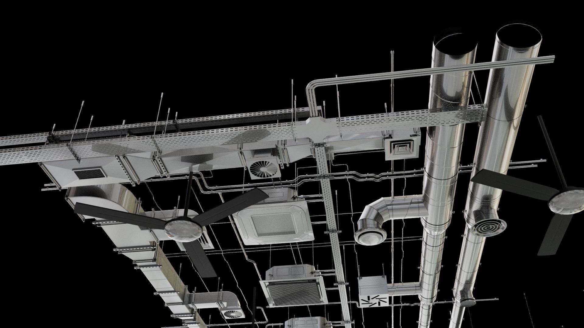 Ceiling Pipes 3D model_4