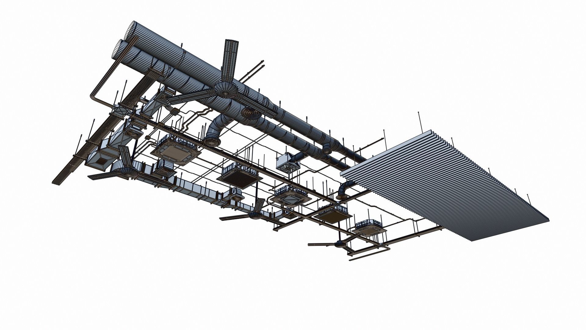 Ceiling Pipes 3D model_9