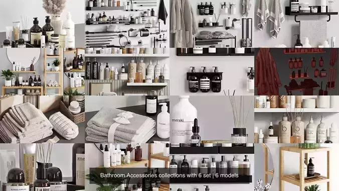 Bathroom Accessories collections with 6 set 