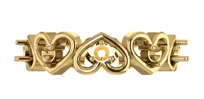 Diamond heart gold ring