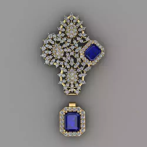 Diamond Pandent Set 3D print model