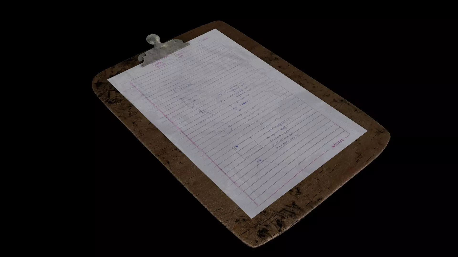 Exam board 3D model_0