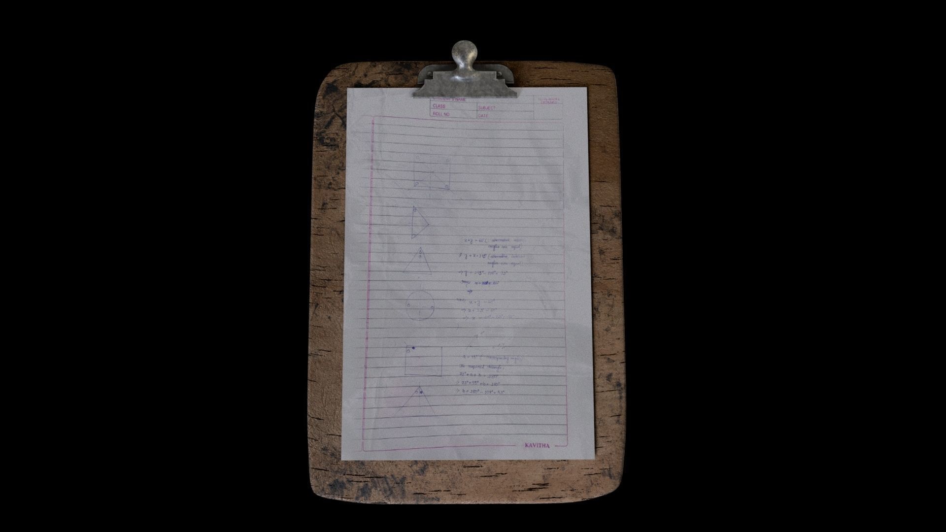 Exam board 3D model_1