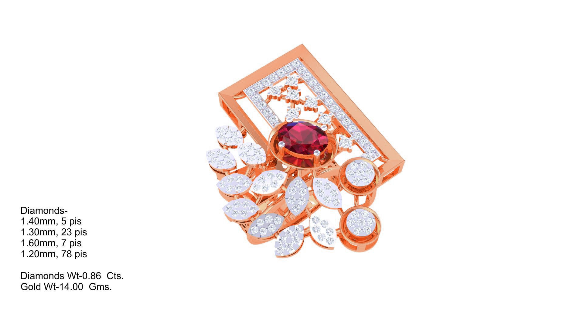 Gemstone High Jewelry Cocktail Ring 3dm stl renders 3D print model_5