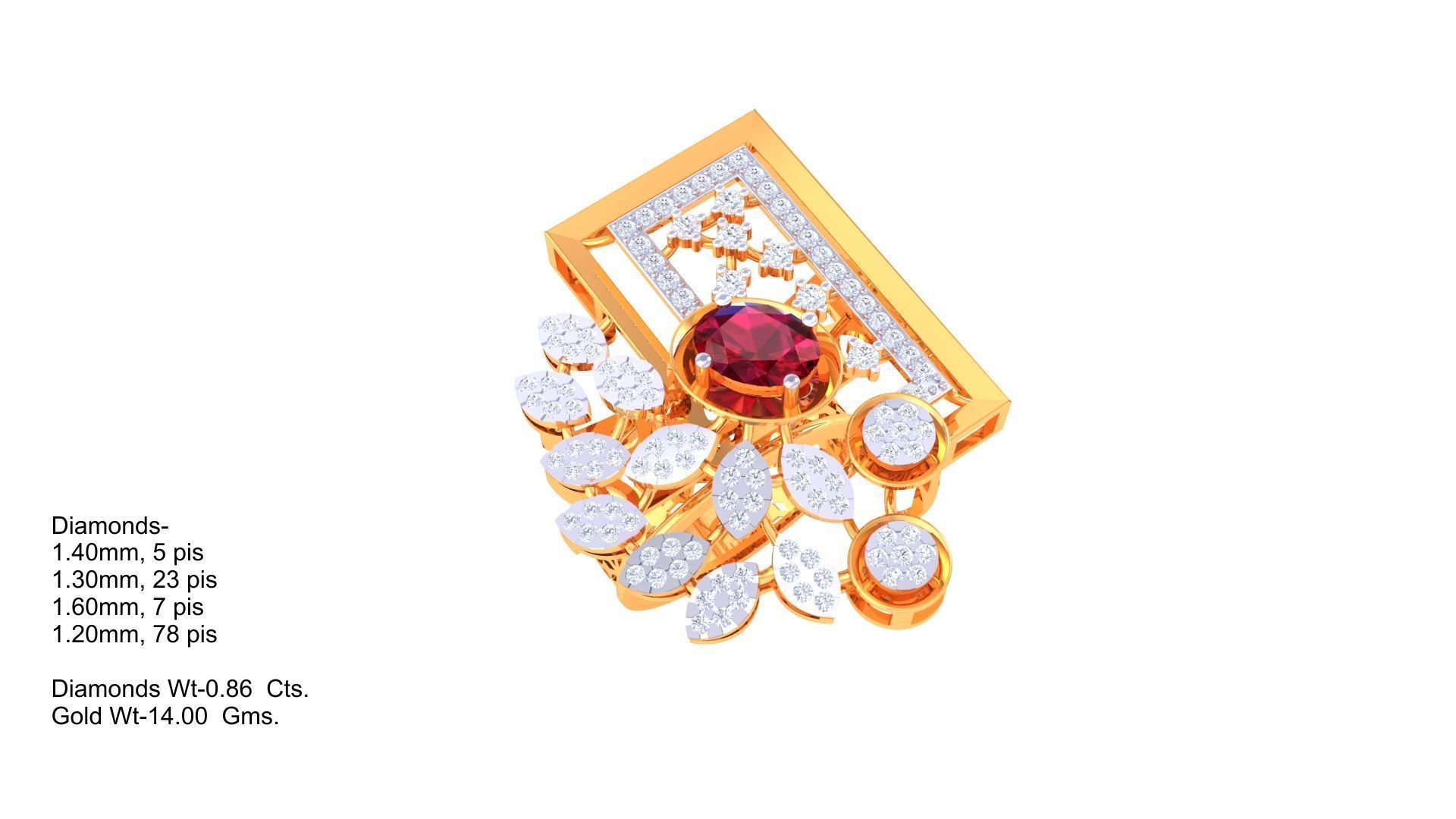 Gemstone High Jewelry Cocktail Ring 3dm stl renders 3D print model_3