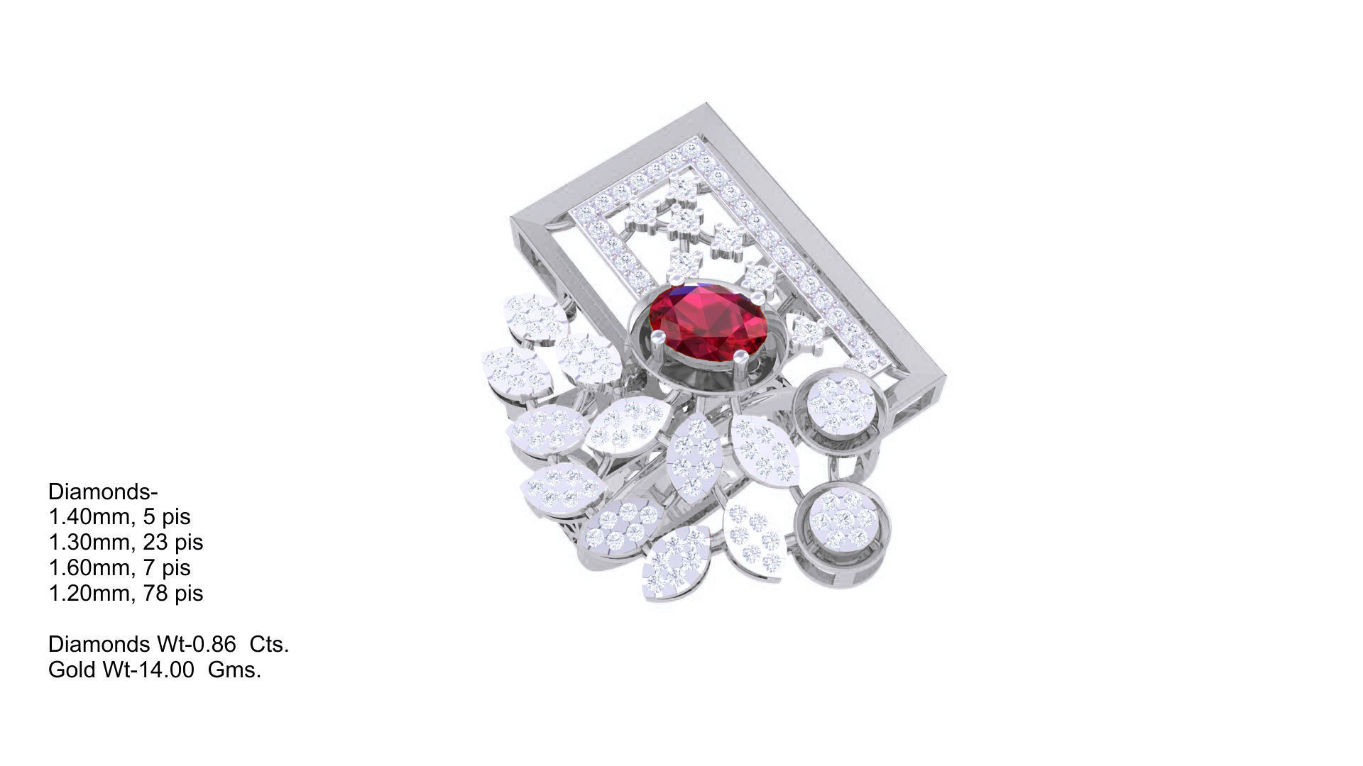 Gemstone High Jewelry Cocktail Ring 3dm stl renders 3D print model_4