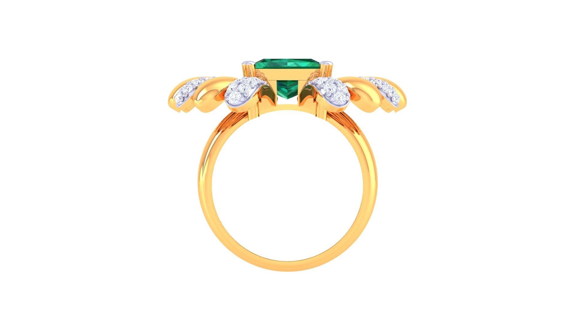 Gemstone High Jewelry Cocktail Ring 3dm stl renders 3D print model_11