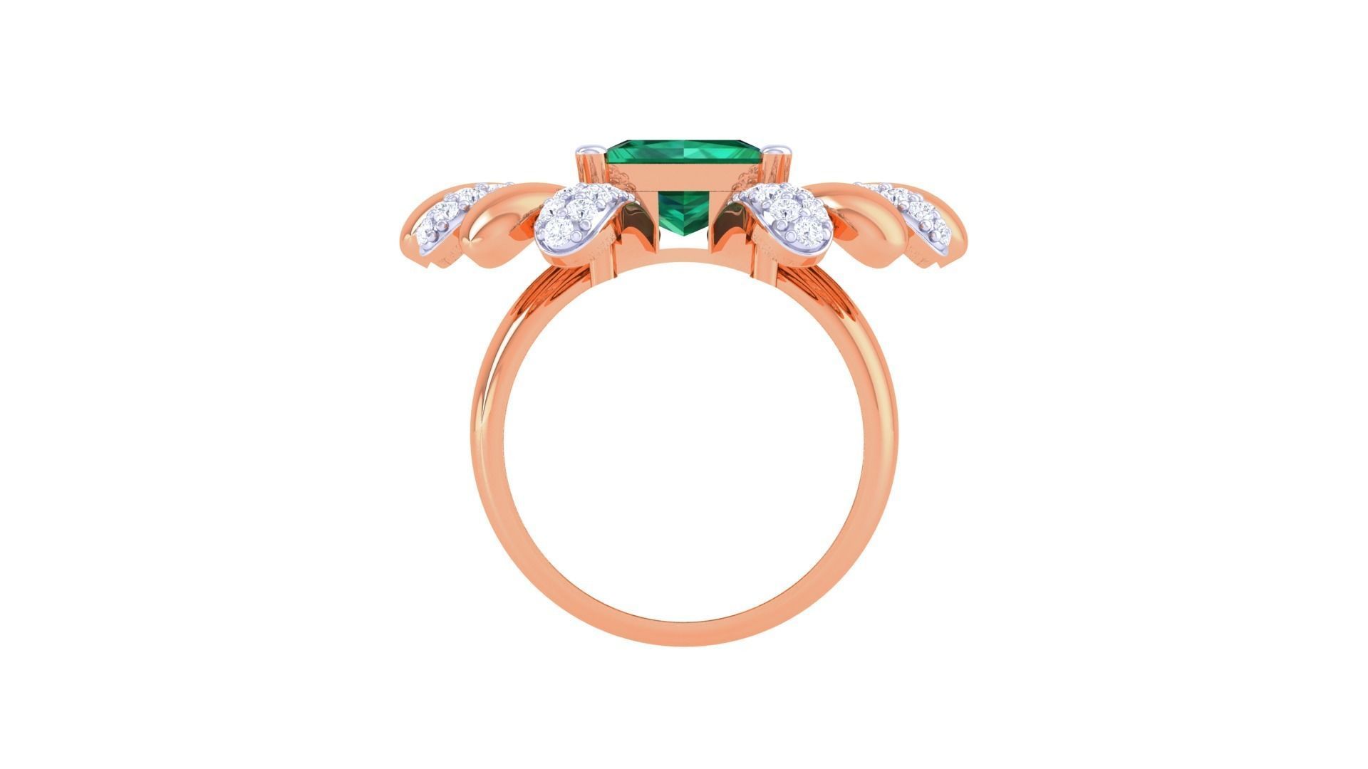 Gemstone High Jewelry Cocktail Ring 3dm stl renders 3D print model_10