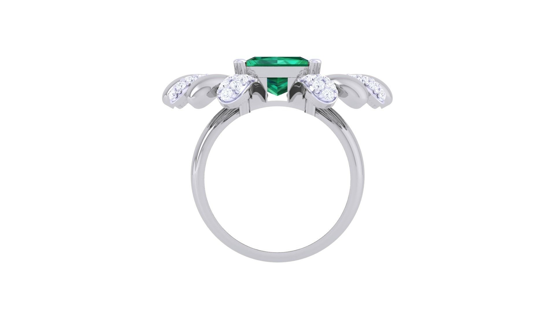 Gemstone High Jewelry Cocktail Ring 3dm stl renders 3D print model_12