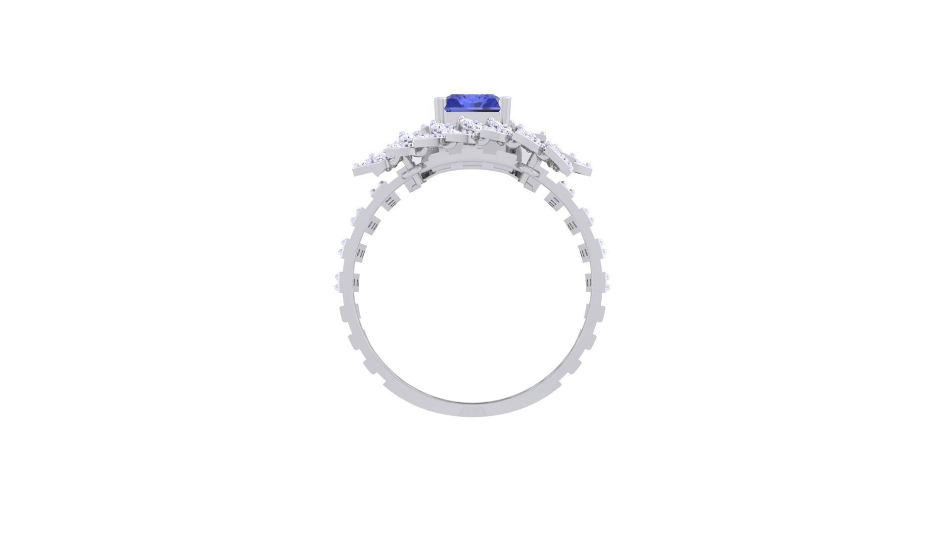 Gemstone High Jewelry Cocktail Ring 3dm stl renders 3D print model_12