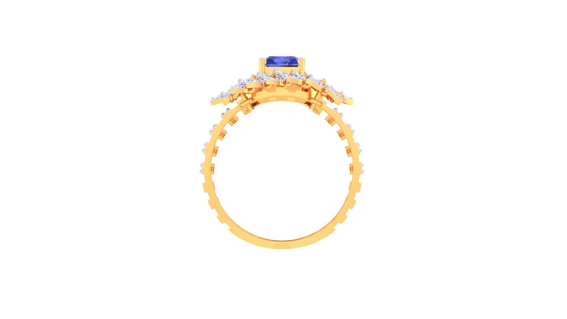 Gemstone High Jewelry Cocktail Ring 3dm stl renders 3D print model_10