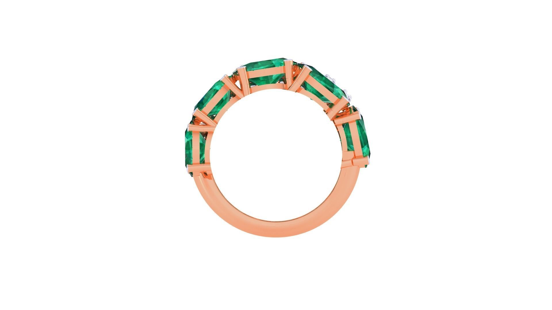 Gemstone High Jewelry Cocktail Ring 3dm stl renders 3D print model_12