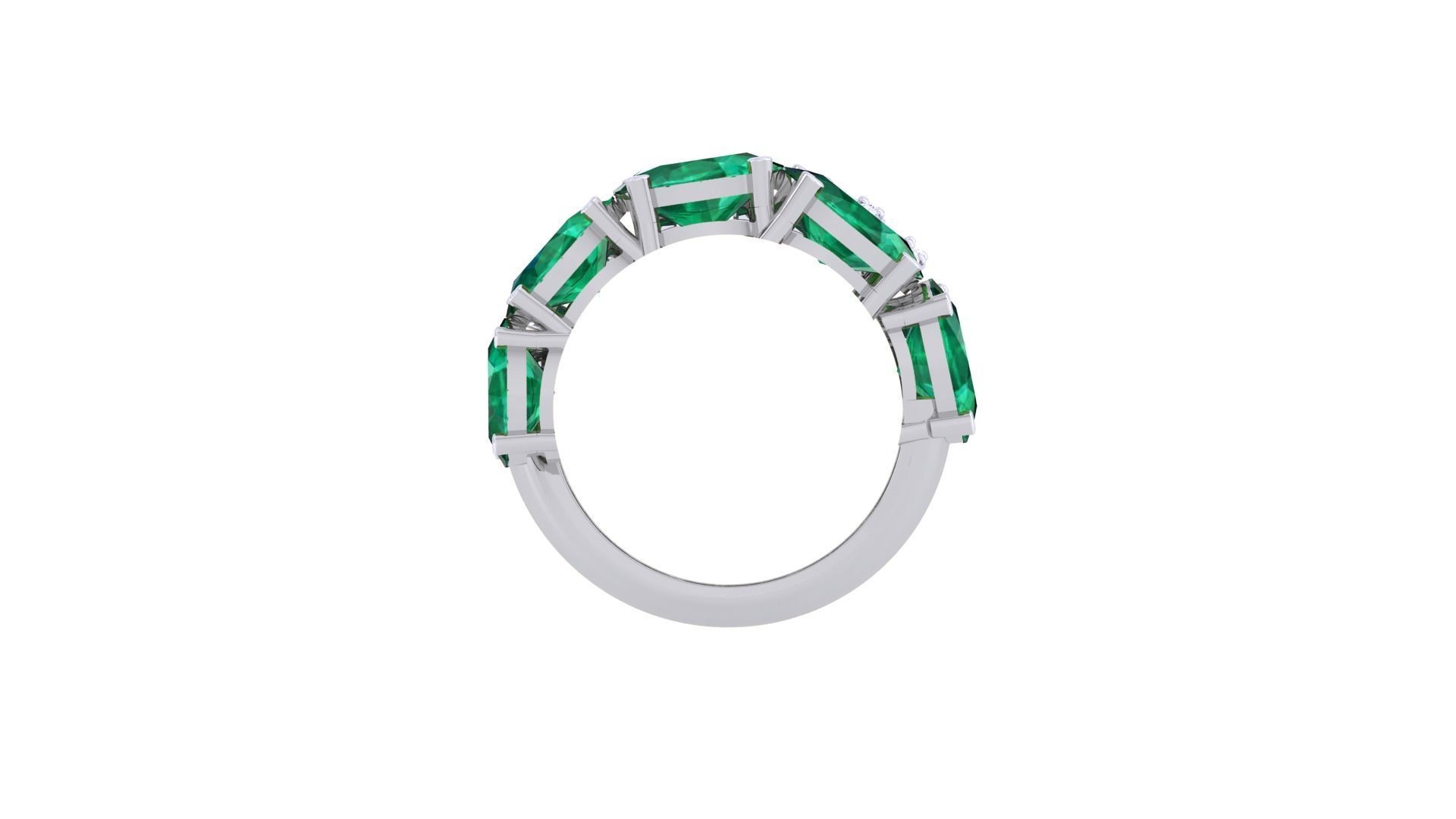 Gemstone High Jewelry Cocktail Ring 3dm stl renders 3D print model_11