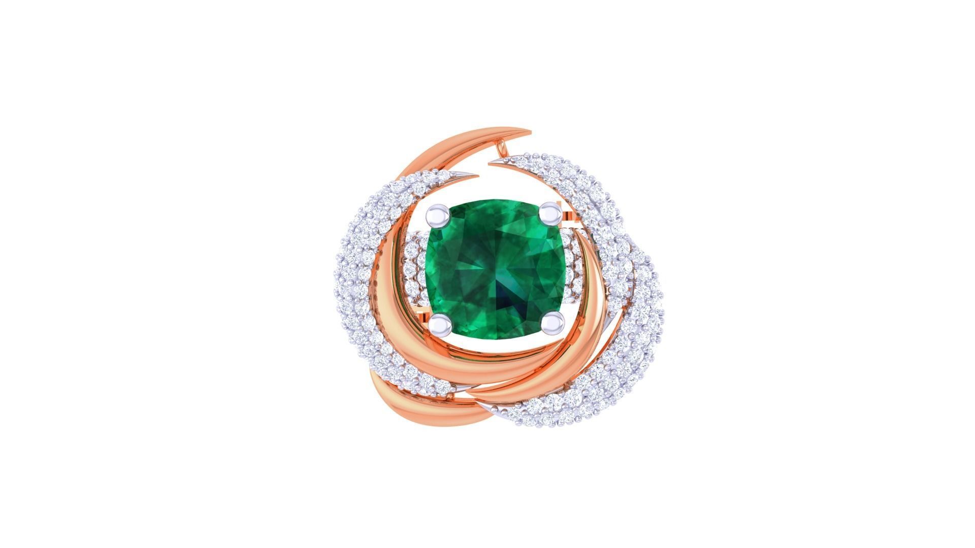 Gemstone High Jewelry Cocktail Ring 3dm stl renders 3D print model_9