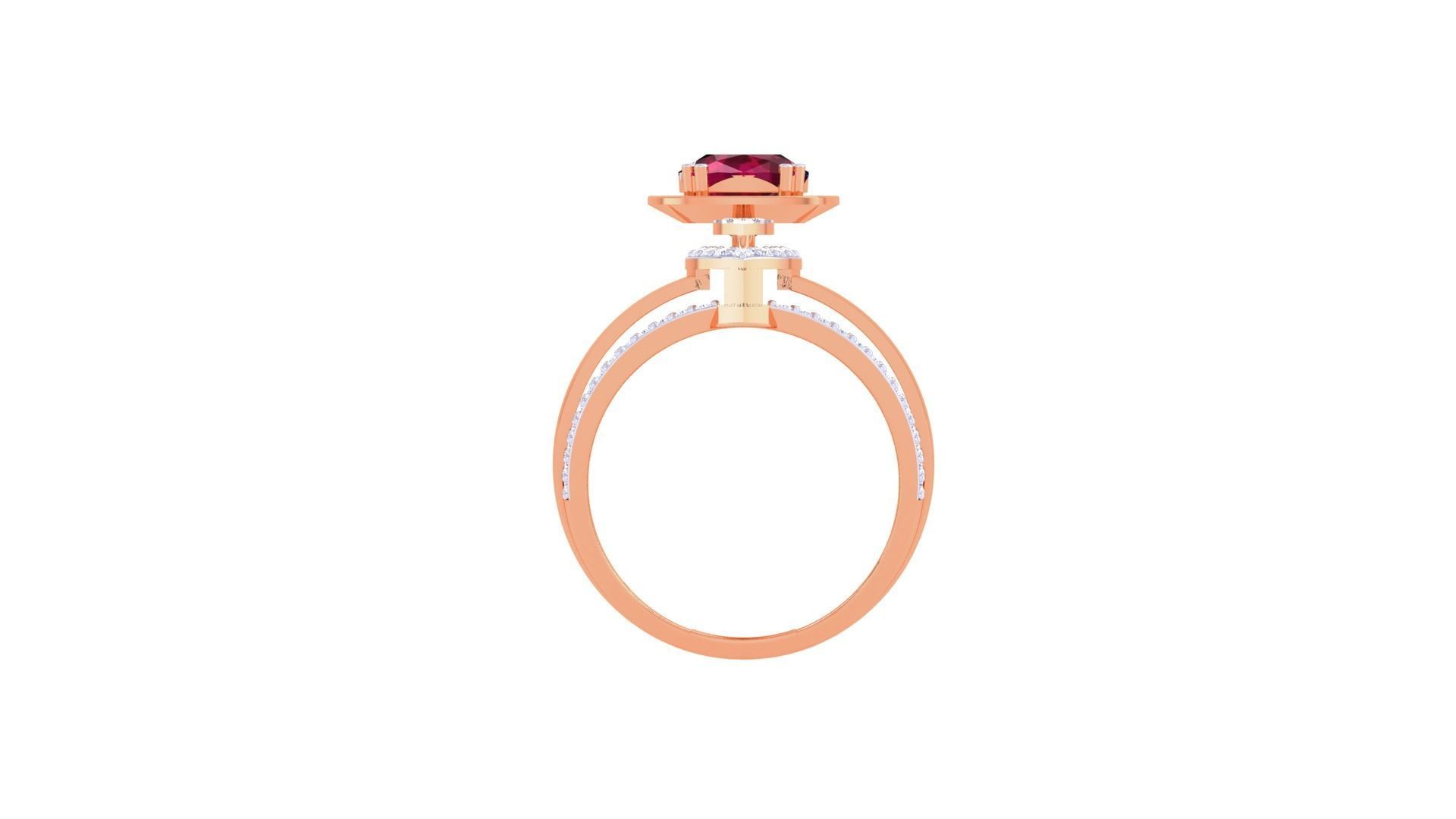 Gemstone High Jewelry Cocktail Ring 3dm stl renders 3D print model_12