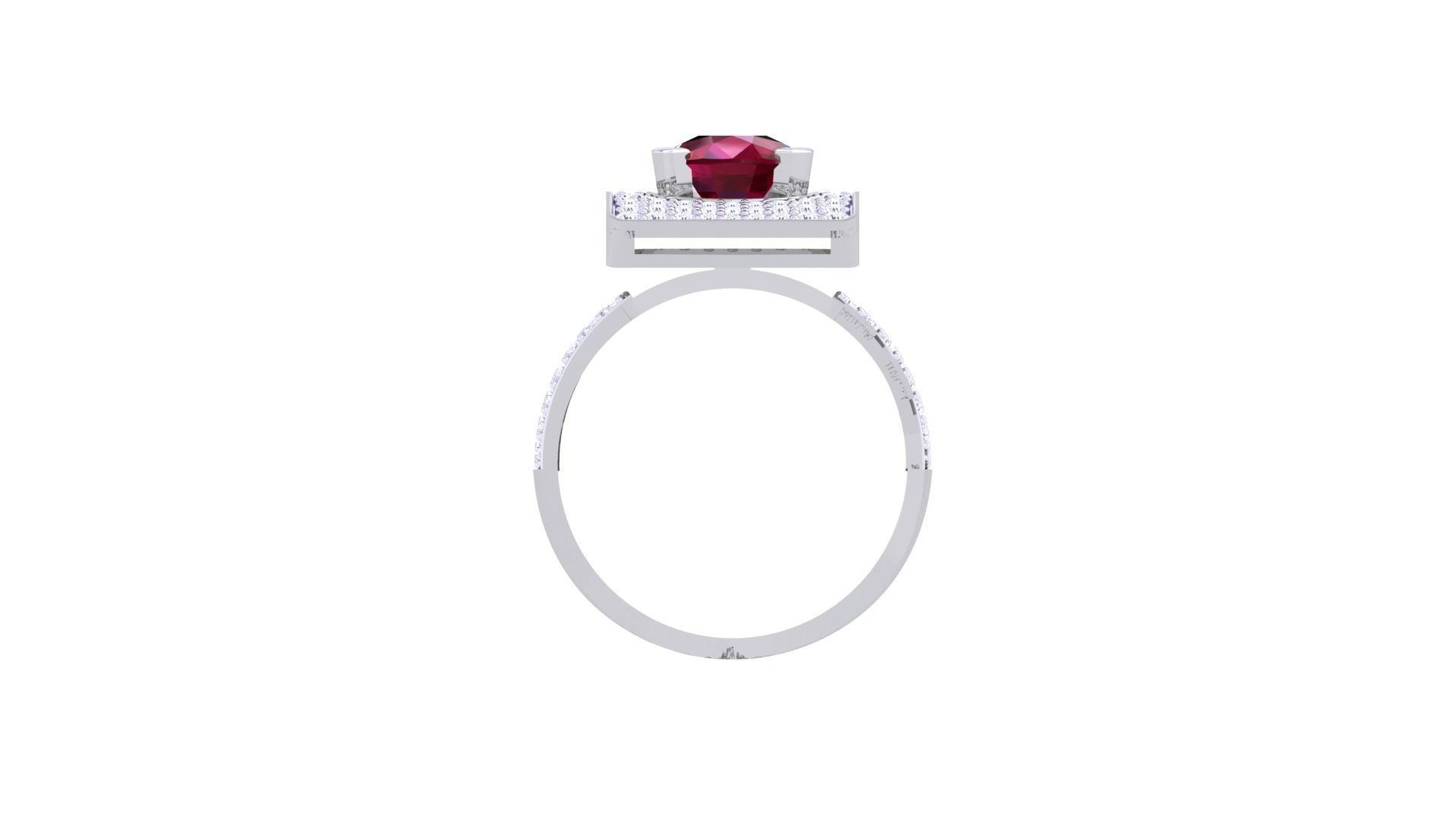 Gemstone High Jewelry Cocktail Ring 3dm stl renders 3D print model_10