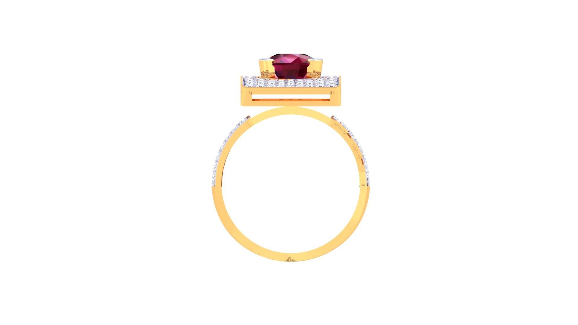 Gemstone High Jewelry Cocktail Ring 3dm stl renders 3D print model_11