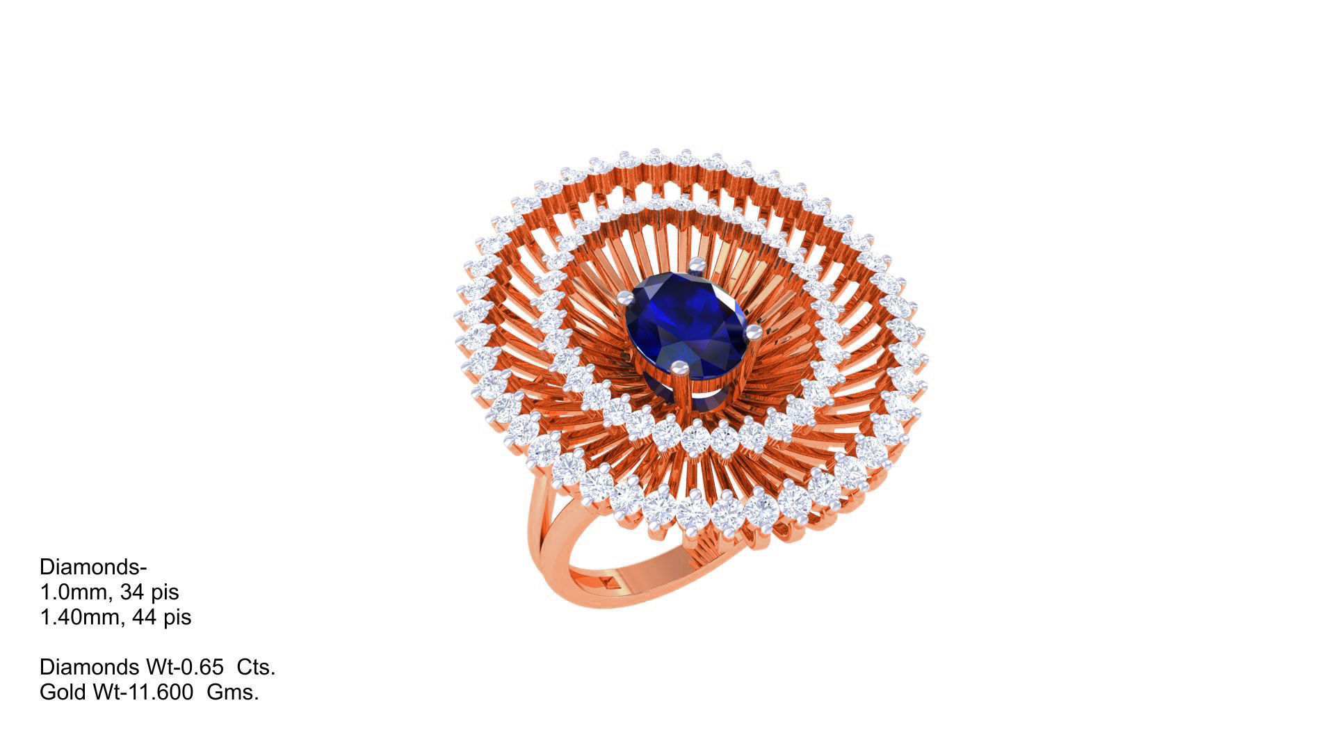 Gemstone High Jewelry Cocktail Ring 3dm stl renders 3D print model_5