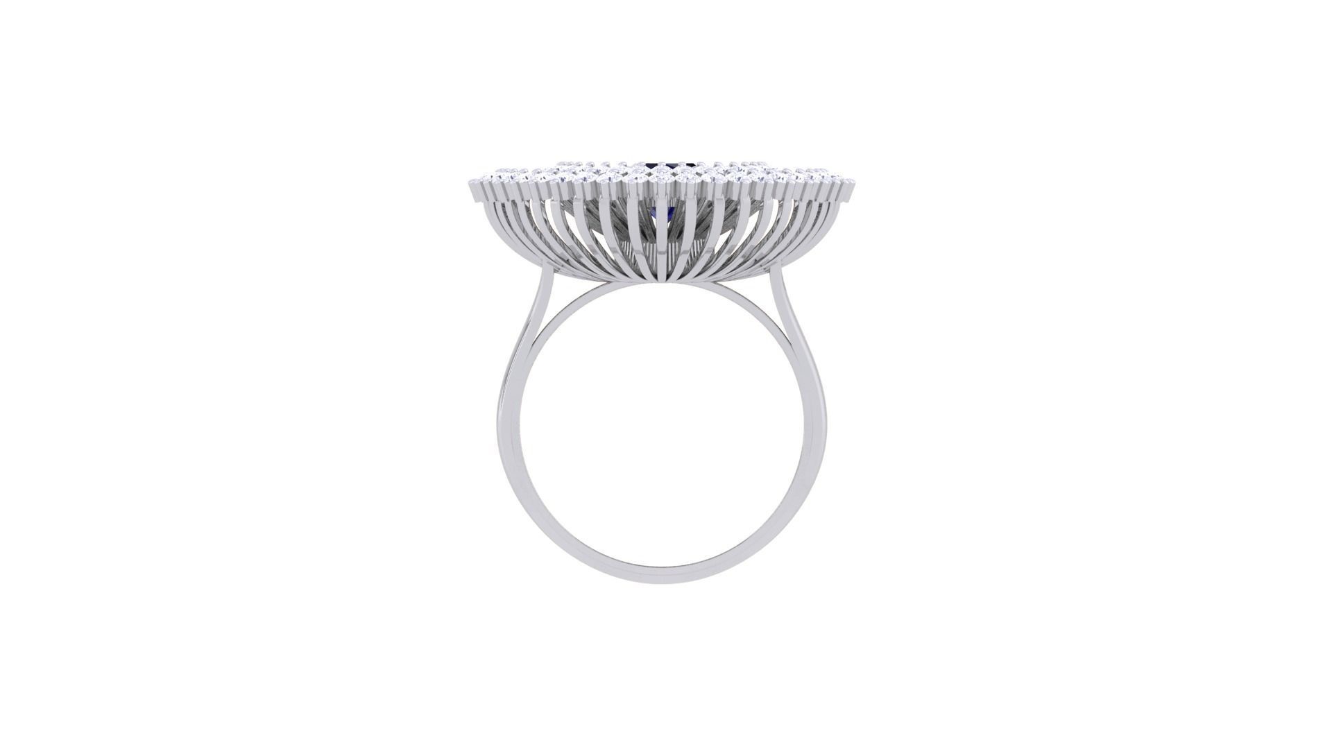 Gemstone High Jewelry Cocktail Ring 3dm stl renders 3D print model_11